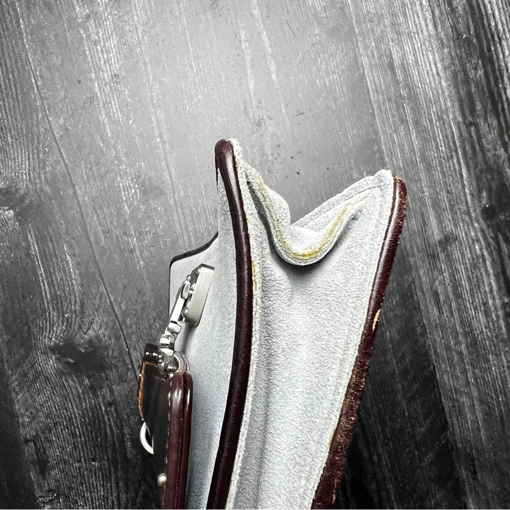 Anne Taylor Y2K Mini Baguette Bag Gray and Brown Suede and Leather - Picture 16 of 16